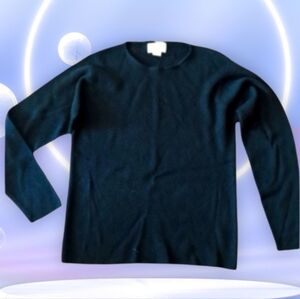 Vtg 90s Emmanuel Ungaro black ribbed wool/cashmere chic pullover sweater sz M